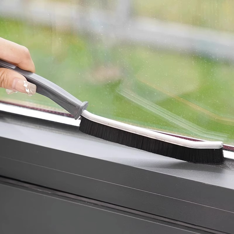 Bathroom long gap brush kitchen tile dead angle cleaning multifunctional brush window sliding door hard brush alloy
