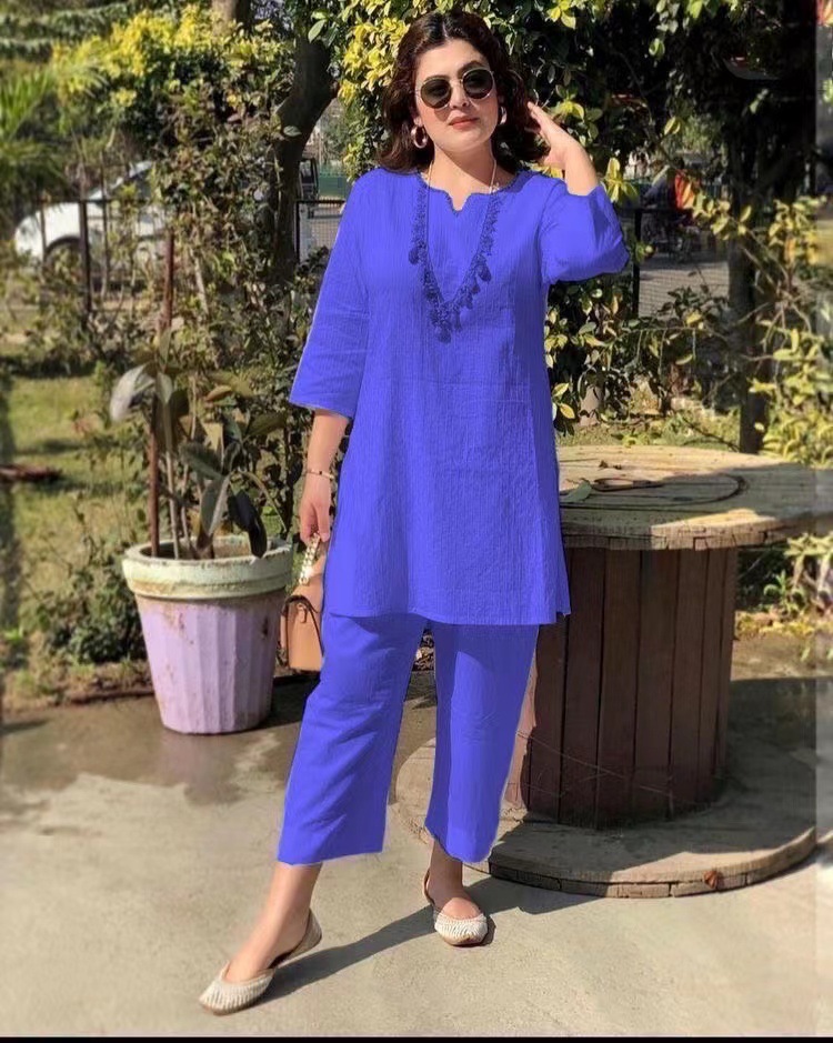 2022 estate nuova moda pullover tinta unita temperamento pendolare stile nazionale manica lunga vestiti due pezzi all'ingrosso_voghion.com