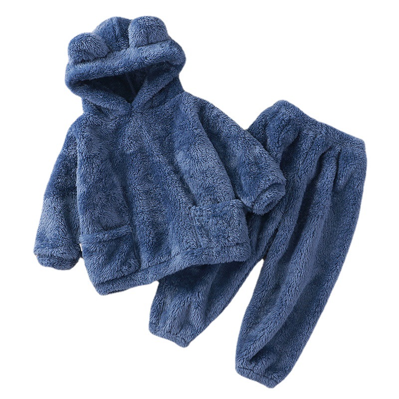Children's Pajamas New Autumn and Winter Bear Home Suit Children's Cute Outer Wearing Warm Clothes High-end Children's Overalls