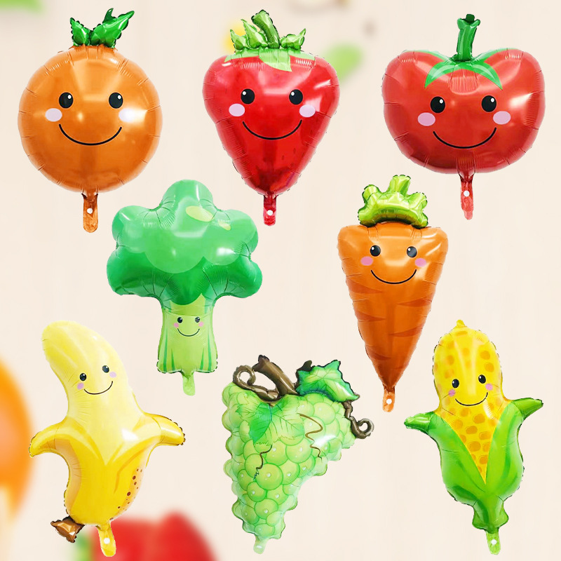 野菜風船果物野菜アルミ膜風船シーン配置造形模様果物野菜アルミ膜風船卸売り|undefined