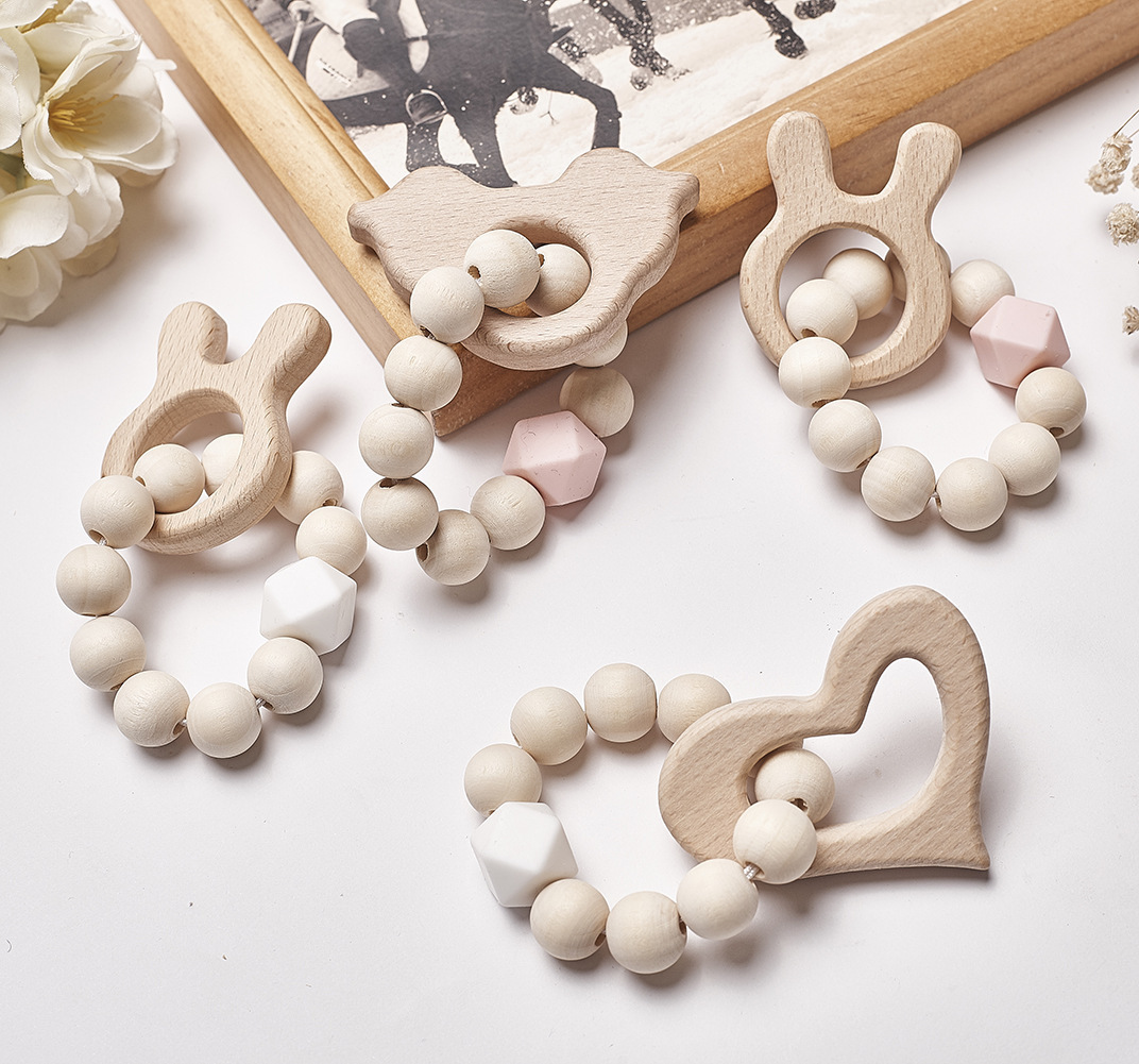 ins Children's Beaded Decoration Baby Wooden Toy Beaded Shooting Props