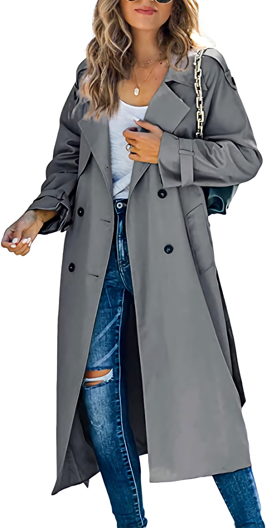 Spot! Amazon Independent Station Cross-border European and American Women's Winter and Autumn Coat Coat Foreign Trade 2023 Coat