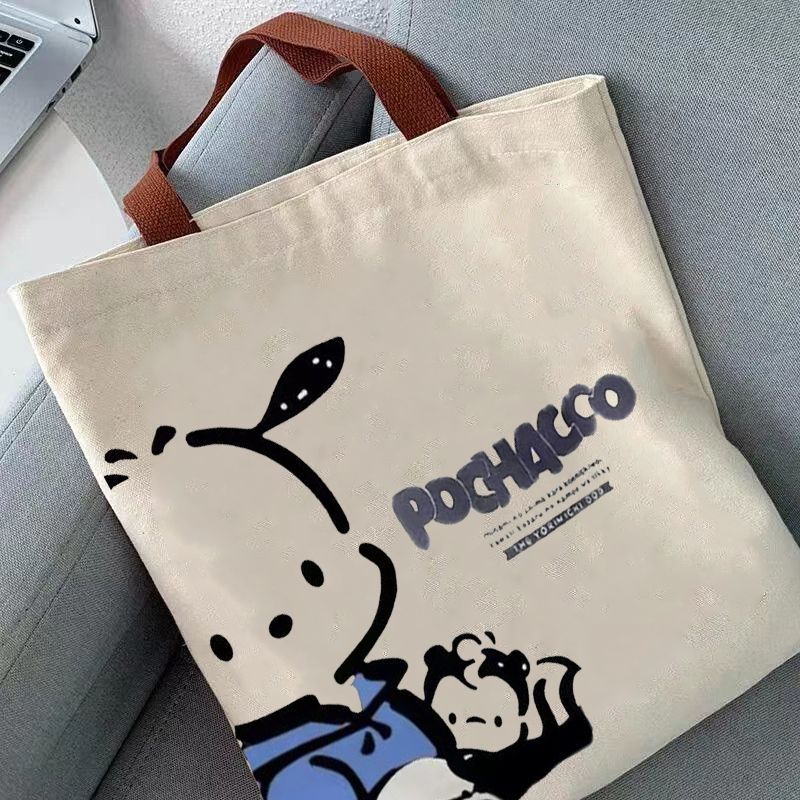Canvas Bag Women's ins Mori Style High-face Value Niche Cartoon Shoulder Bag Large Capacity Book Bag for Going Out
