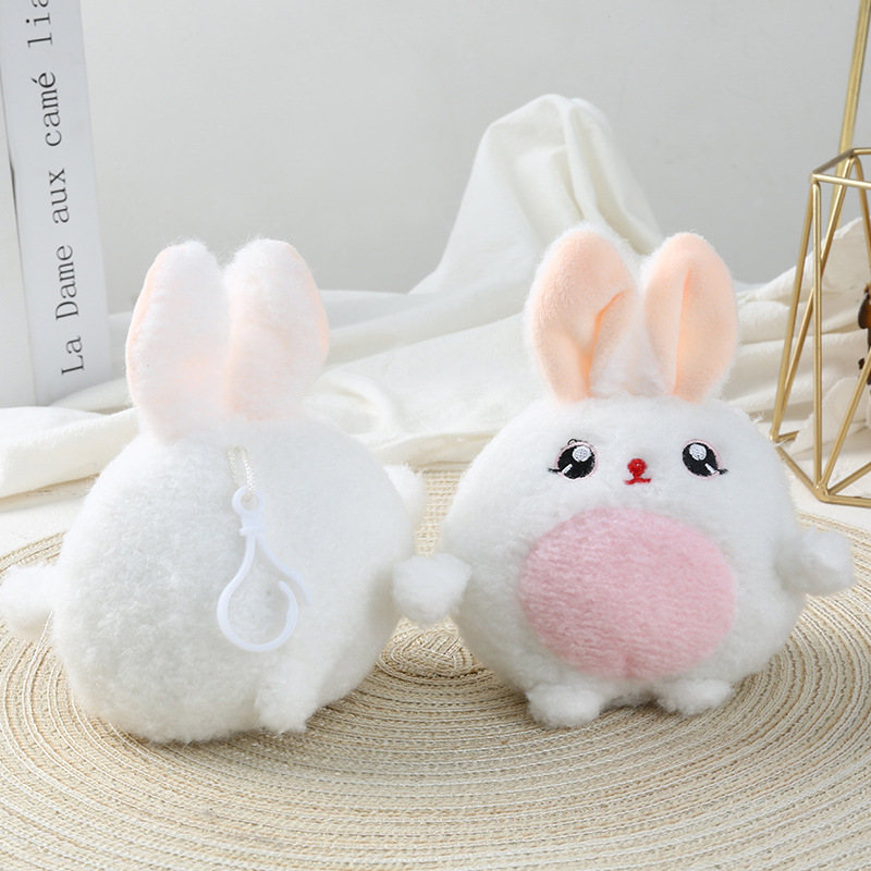 Baby rabbit pendant pink cute bunny Plush Backpack keychain Internet celebrity plush birthday small gift wholesale