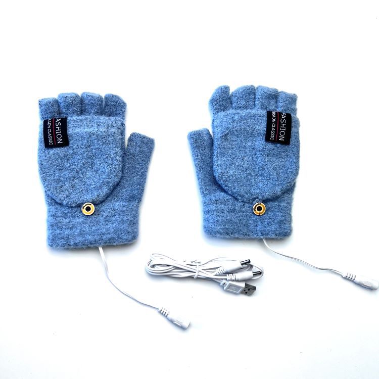 Gants chauffants électriques USB demi-doigts chauffage électrique extérieur intérieur 2 hommes hiver chaud source d'approvisionnement transfrontalière_voghion.com