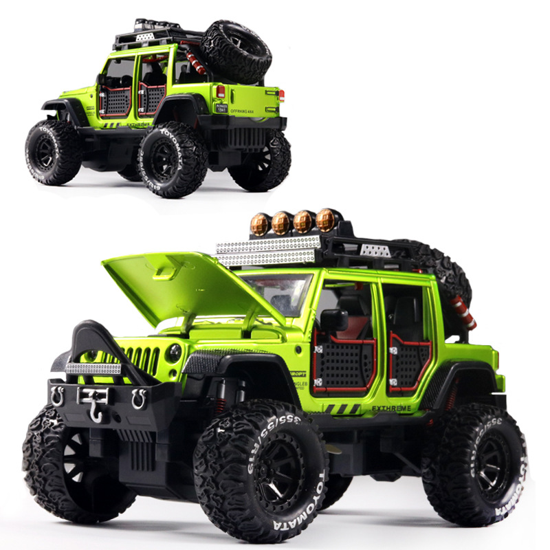 1:24 simulation off-road alloy toy car model sound and light children's toy pull back car model a generation of hair