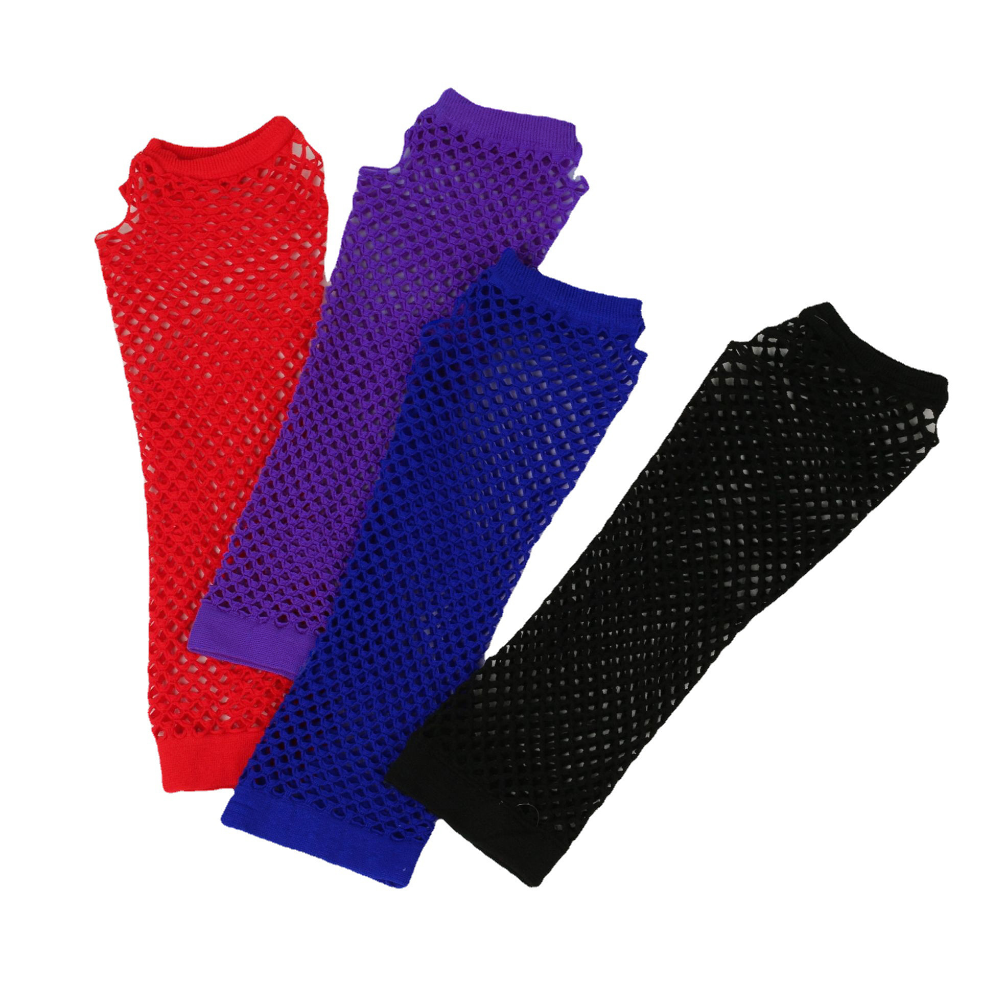Gants élastiques en filet de pêche épais européens et américains, gants longs sexy punk, gants d'étiquette de fête en boîte de nuit à demi-doigts, gants transfrontaliers_voghion.com