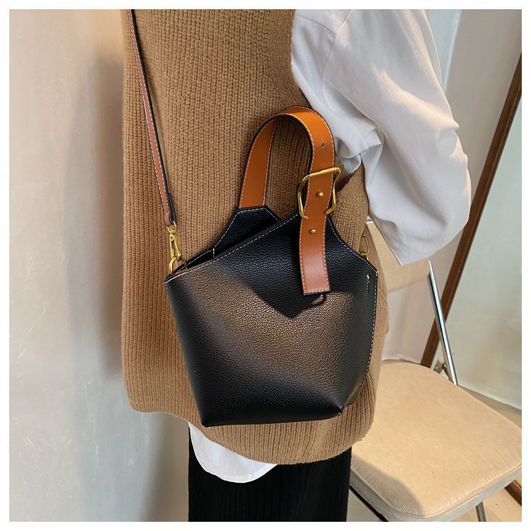 Γυναικεία τσάντα χονδρικής χονδρικής τσάντα εξειδικευμένου σχεδιασμού γυναικεία τσάντα σε αντίθεση χρώματος τσάντα κουβά τσάντα καλαθιού φαγητού_voghion.com