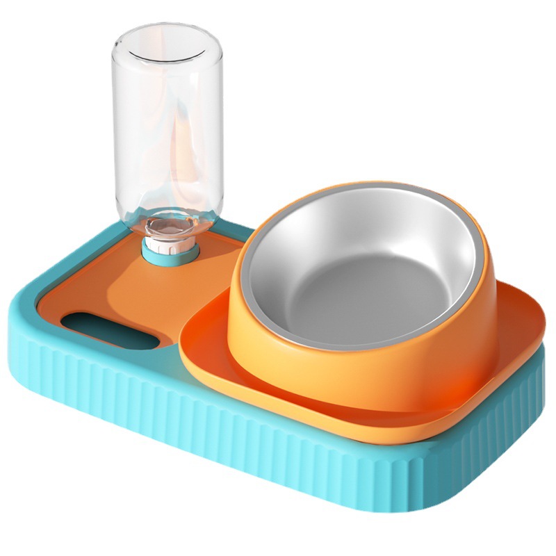 Cat Bowl Double Bowl Protection Cervical Spine Anti-knock Automatic Drinking Cat Food Basin Dog Bowl Cat Water Bowl Rice Basin Pet Supplies