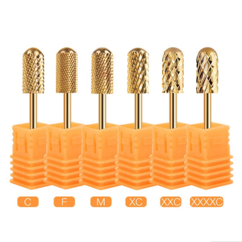 Nail gold-plated grinding head nail removal single cylindrical golden tungsten steel grinding head polishing nail tool grinding head