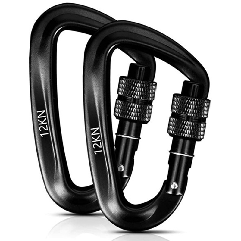 ZW Outdoor Aviation Aluminum 12kn Wire Lock Climbing Buckle Climbing Quick Hang Hammock Yoga Spring Hook Backpack Buckle