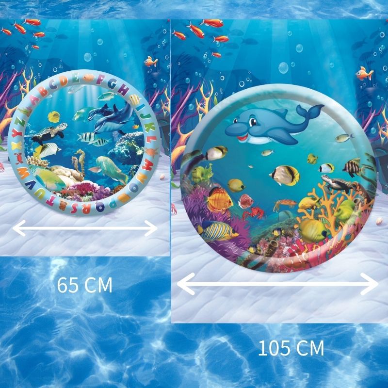 Cross-border hot sale infant inflatable racket water pad environmental protection PVC ocean world round racket pad in stock wholesale