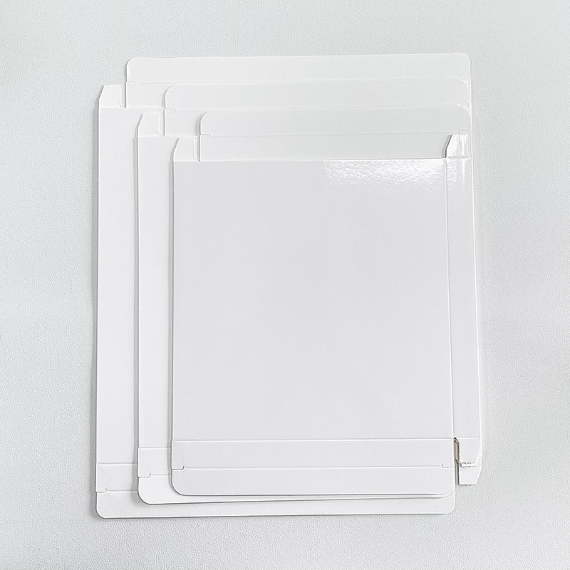 Spot square flat white paper box long flat cardboard box duck tongue hat printing color Doppler ultrasound long empty white packaging box