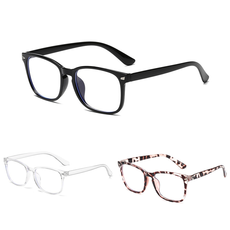 Best selling anti-blue light plain glasses classic fashion retro beige glasses men's and women's fashionable finished myopia glasses 8082