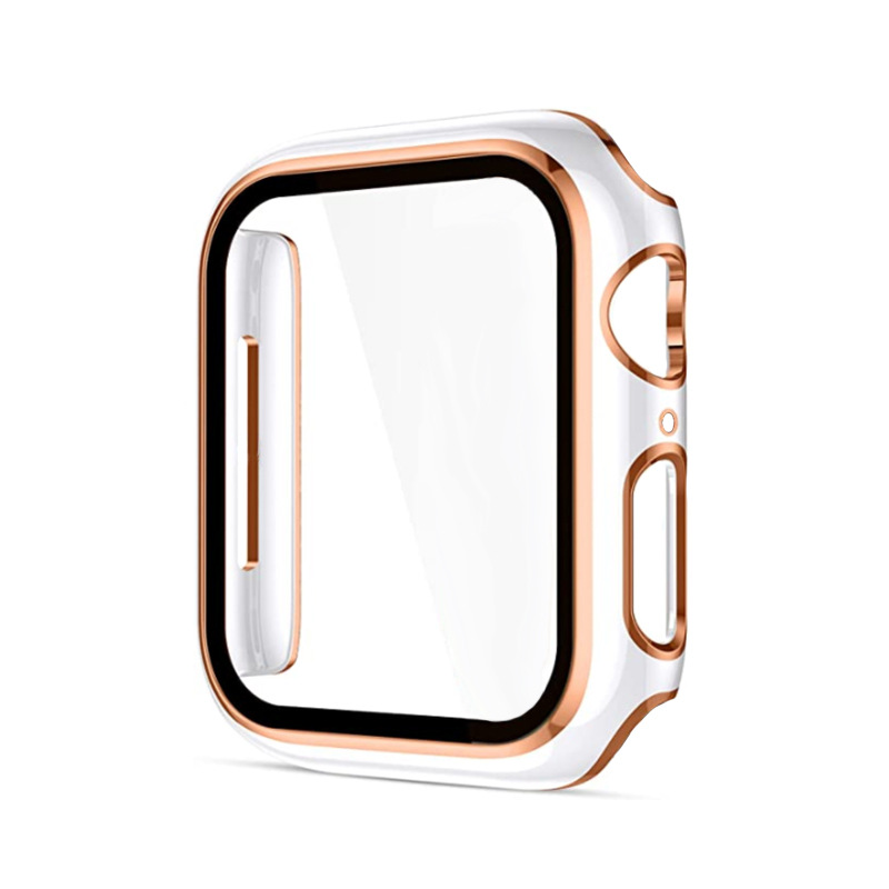For apple Watch apple iwatch7 apple Watch Case Two-color pc + Electroplated Integrated Watch Protective Cover