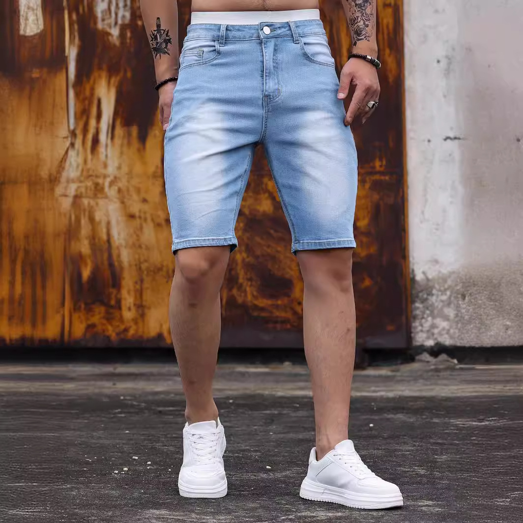 Across Europe and the United States men's stretch Denim shorts Amazon AliExpress men's new Denim shorts new