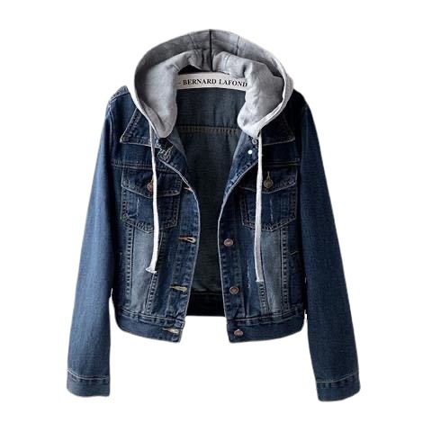 2025 Spring and Autumn New Korean denim jacket for women long-sleeved hooded jacket for students short top for women