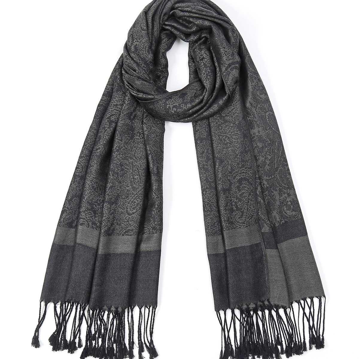 Cross-border Fashion Paisley Pattern Ethnic Style Cashew Jacquard Pashmina Casual Tassel Scarf Shawl