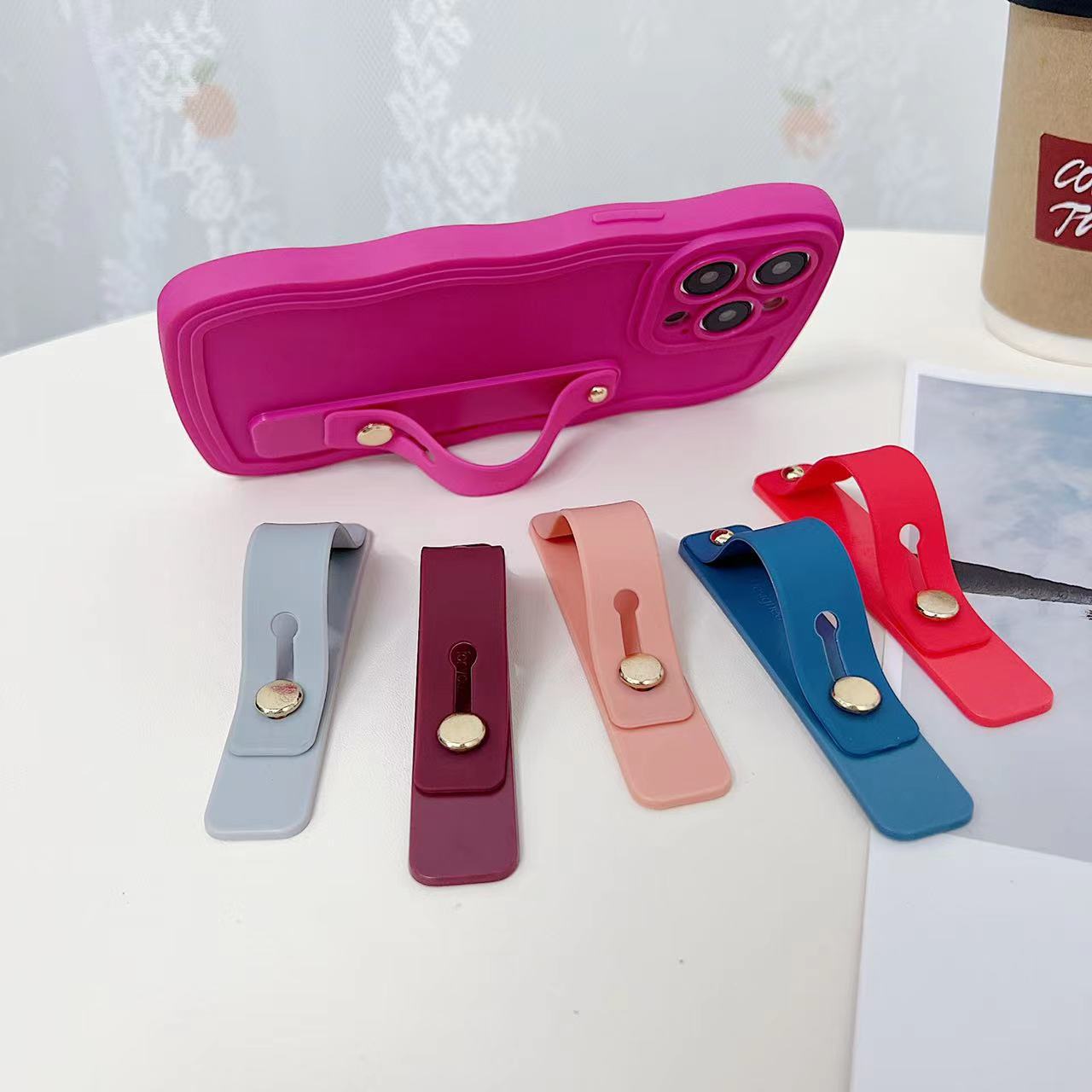 Mobile Phone Adhesive Finger Wrist Band Lazy Back Sticking Mobile Phone Bracket Push-pull Mobile Phone Case Material Bracket tpu pc