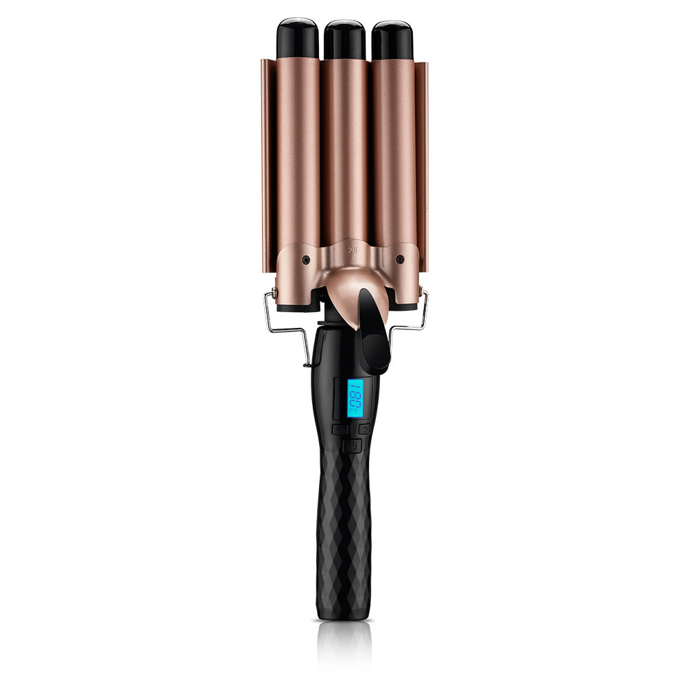 Liquid Crystal three-tube curling iron three-Rod curling iron water ripple hairdressing stick egg roll electric splint cross-border hair iron