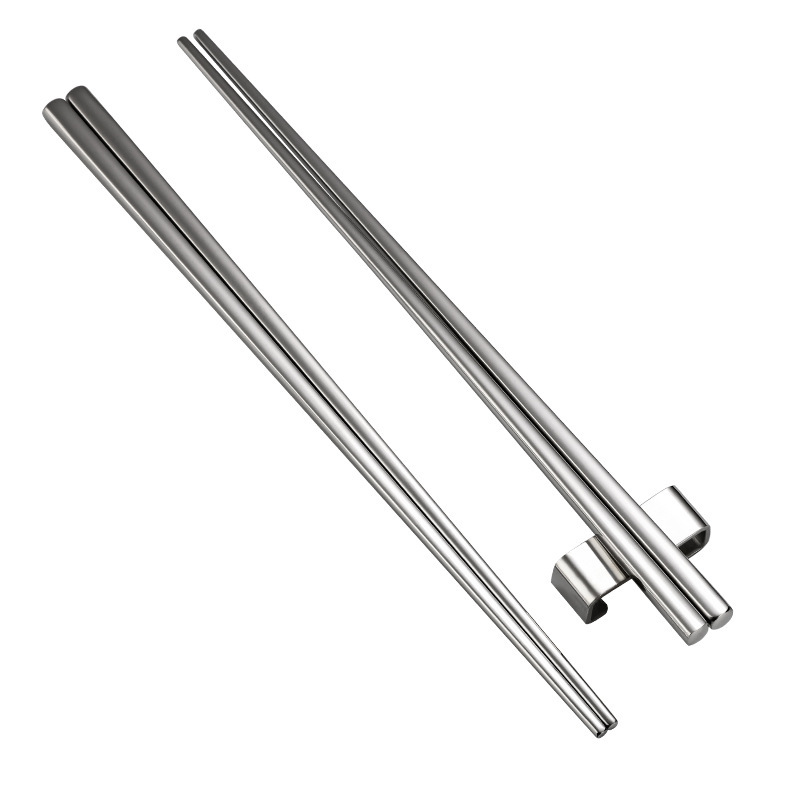 304 Square Stainless Steel Chopsticks Household Non-slip Personalized Kitchen Insulated Hollow Korean Style Chopsticks Household Chopsticks