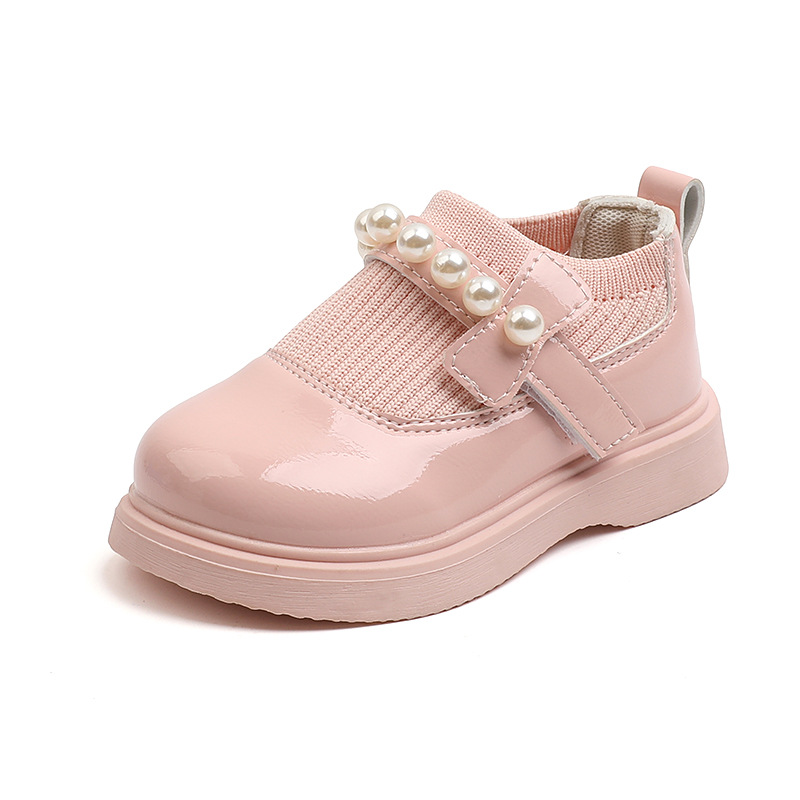 Japanese girls Big Head leather shoes student performance shoes wool elastic fashion Pearl dance shoes wholesale