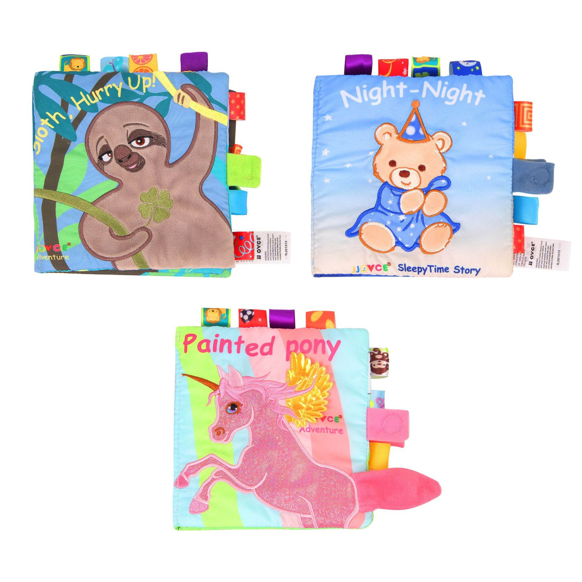 JJOVCE animal embroidery cloth book Puzzle Book Three-dimensional cloth book Baby cloth book tear cloth book after CPC inspection