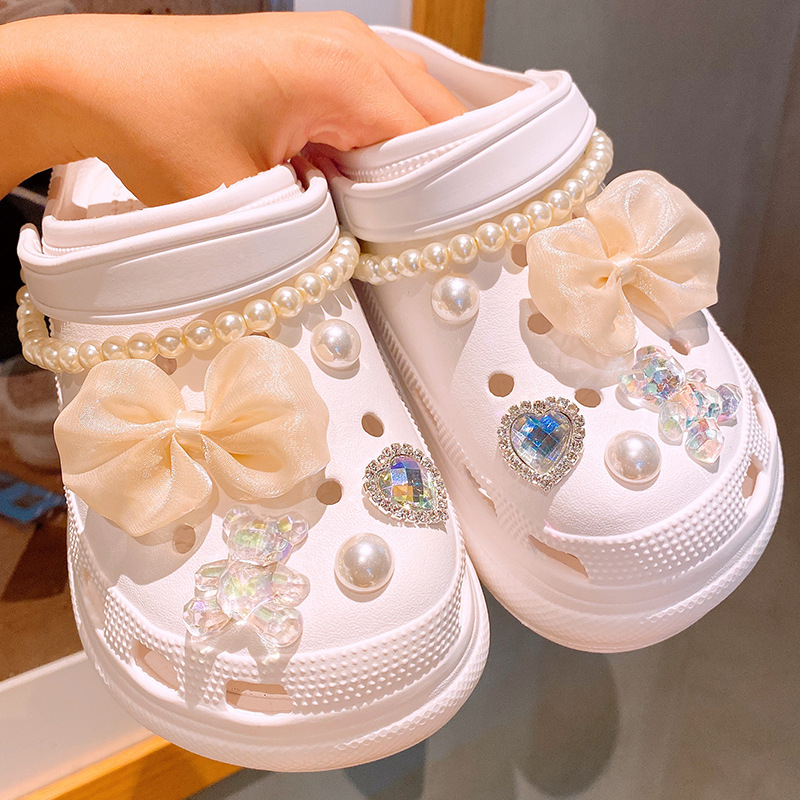 [2024 New] Bow Pearl INS Zhibixing Cave Shoes Accessories Shoe Buckle Shoe Flower Accessories