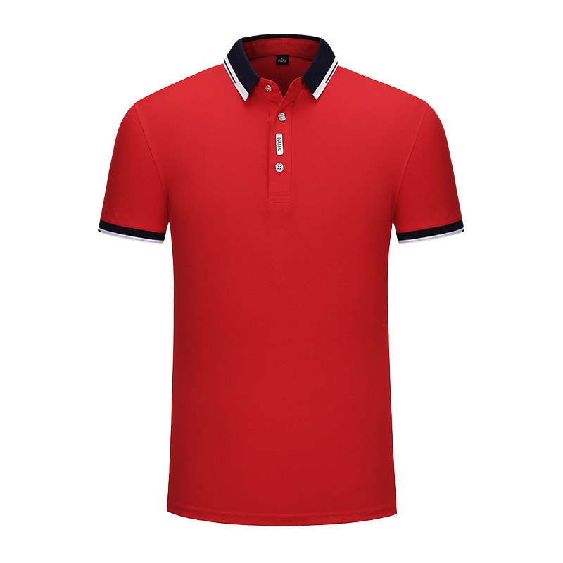 180g lapel short sleeve polo shirt comfortable breathable slit in stock casual solid color summer fit thin