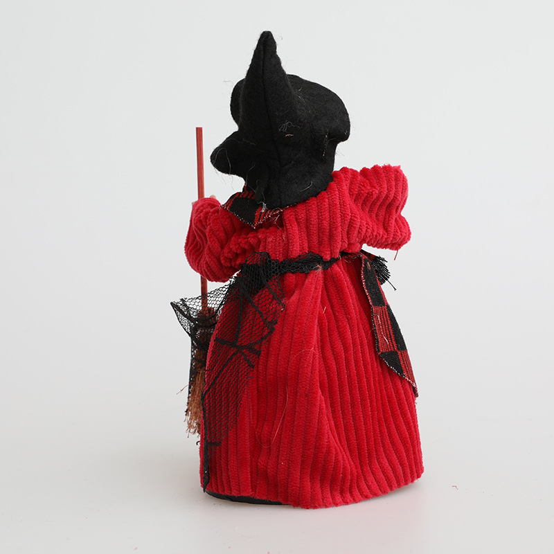 Cross-border Wholesale Halloween Broom Witch Pendant Haunted House Ceiling Decorations Scene Arrangement Hanging Female Witch