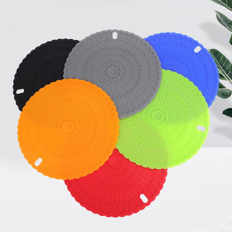 Food Grade Silicone Flower Heat Insulation Mat Silicone Place Mat Round Pot Mat Table Mat Coaster Anti-Hot Mat Bowl Mat