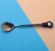15cm black palm white meat pad soup spoon