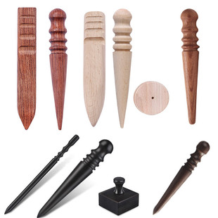 Ebony Beech Rosewood polished round wood stick trim leather edge polished stick handmade DIY leather tools