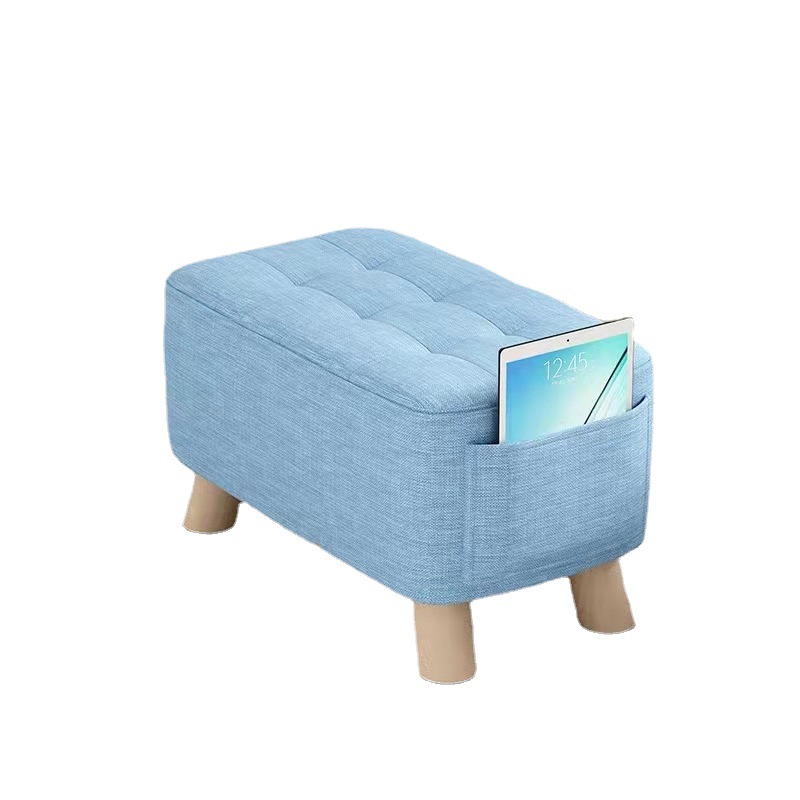 Factory Supply Household Fabric Small Stool Household Living Room Bedroom Baby Stool Shopping Mall Shoe Changing Low Foot Small Bench