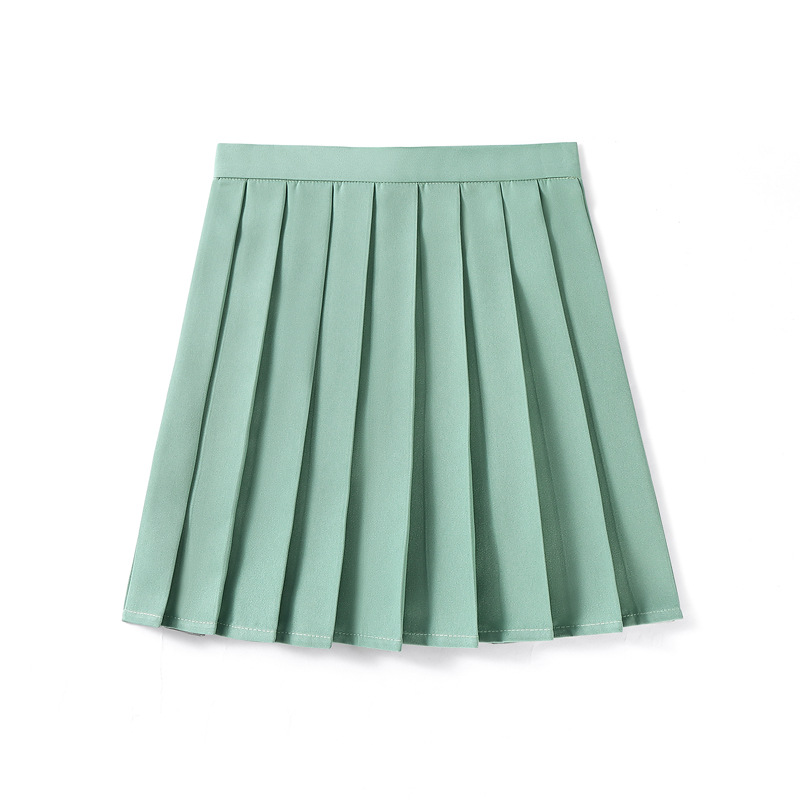 Anime Women's Academic Style Skirt Fold Skirt Student Pleated Skirt High Waist Skirt Class Campus Clothing Solid Color Uniform Skirt