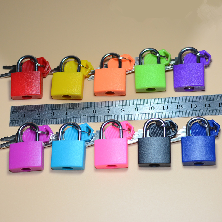 Color Padlock Universal Mini Lock Candy Color Student Children's Teaching Aids Small Lock Cartoon Bag Mini Lock