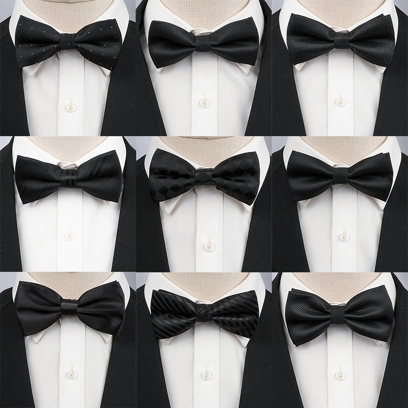 Men's Bow Tie Business Dress Black White Banquet Groom Wedding Wedding Dress Bow Best Man Trendy Casual
