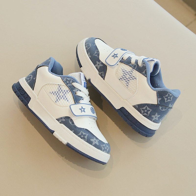 2023 spring new fashion casual children's sports shoes boys mesh large children's Velcro girls running shoes