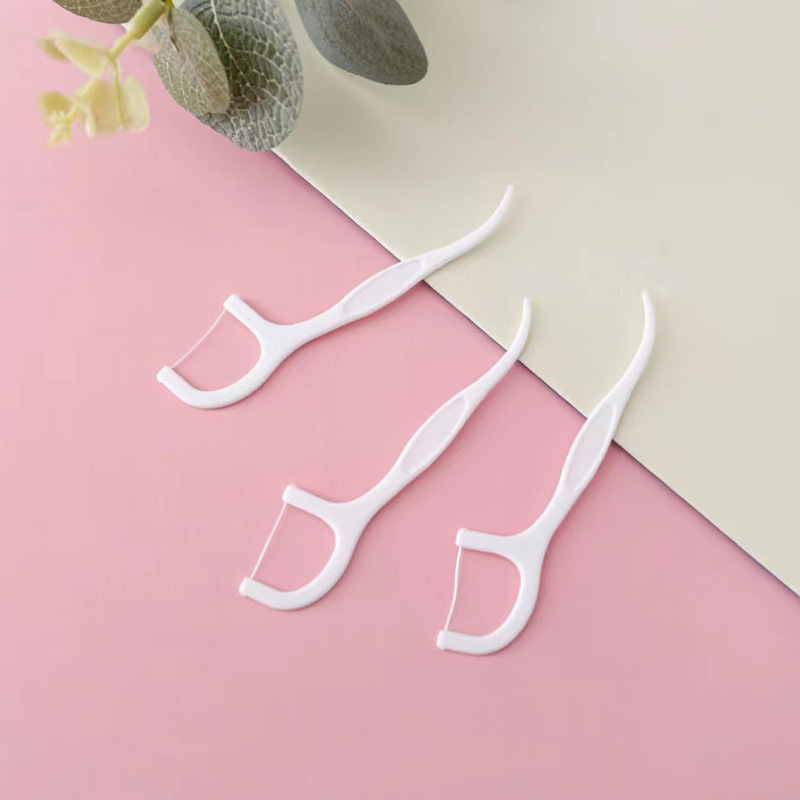 Household outdoor oral cleaning easy to carry polymer floss stick disposable plastic floss cleaning teeth