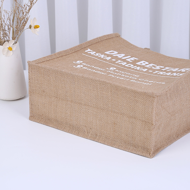 Jute tote bag hand-painted DIY graffiti retro singed cotton and linen covered linen bag hand ritual linen bag wholesale