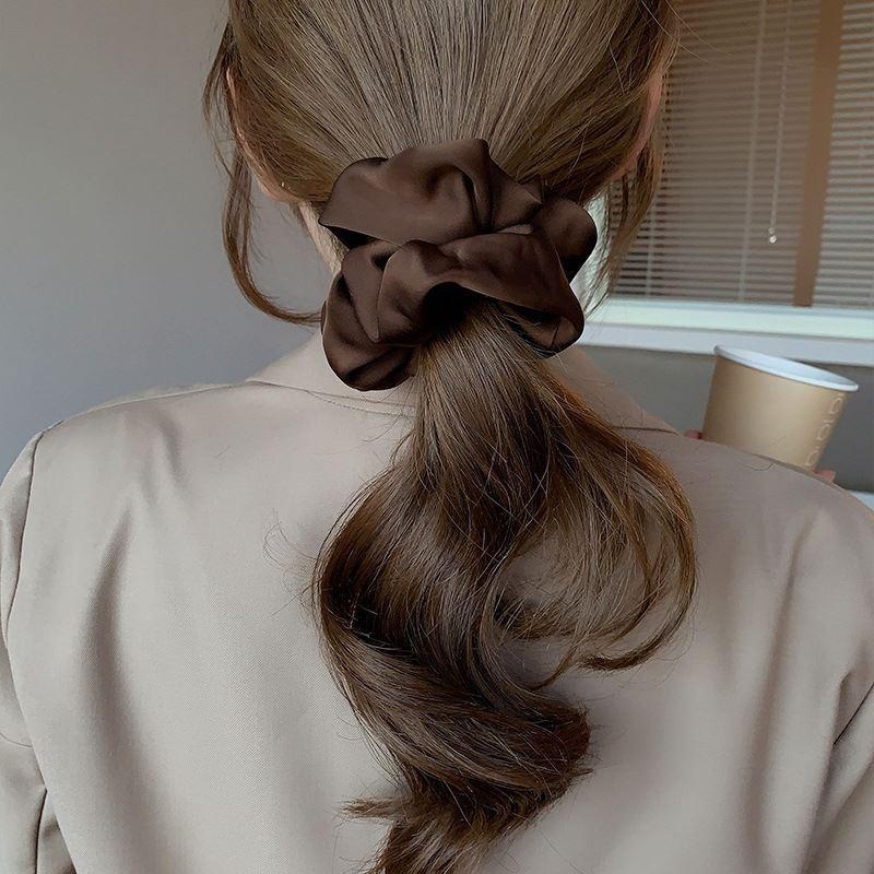 Simple large ball head large intestine hair band women's high-grade autumn and winter ponytail hair rope ins Korean fashion hair accessories