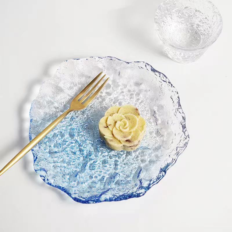 Ins Glacier Glass Breakfast Dish Fruit Dish Creative Internet Celebrity Sauce Dish Household Dim Sum Dish Wholesale