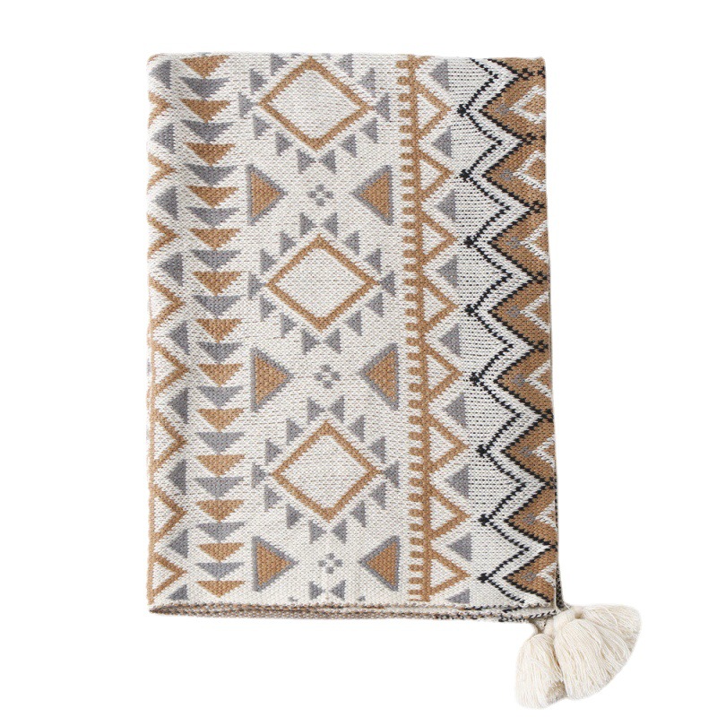 Bohemian Sofa Cover Blanket Bohemian Acrylic Nap Blanket Winter Decoration Small Blanket Bed End Blanket