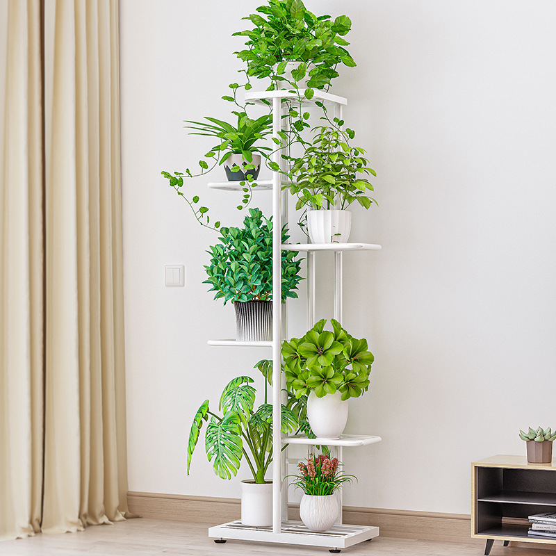 Simple iron floor Nordic indoor outdoor home living room flower pot multi-layer green radish succulent storage balcony flower stand