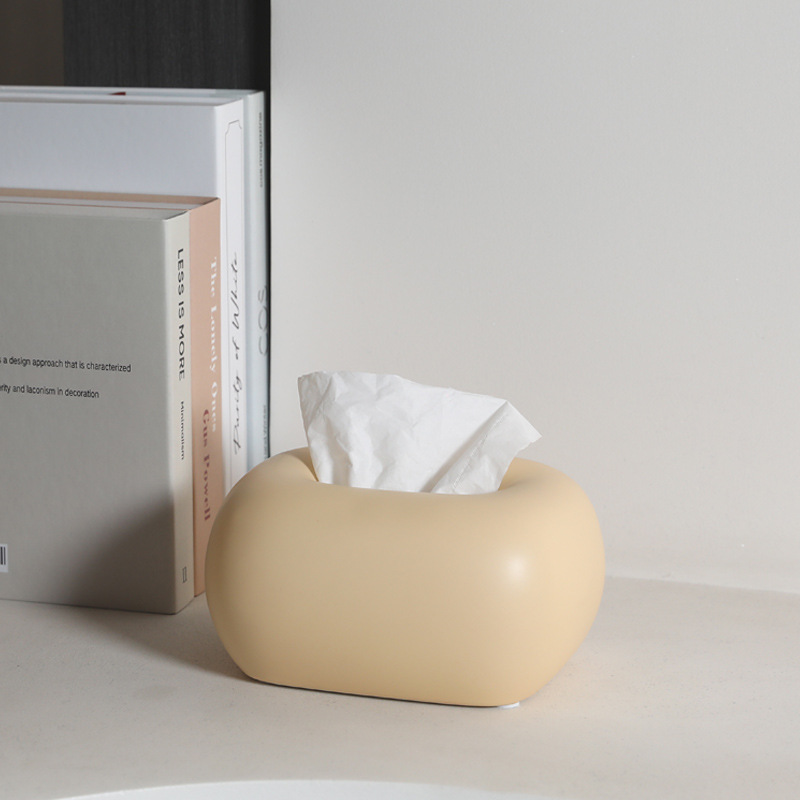 ins ceramic cream style tissue box decoration modern living room coffee table dining table decoration light luxury napkin paper box