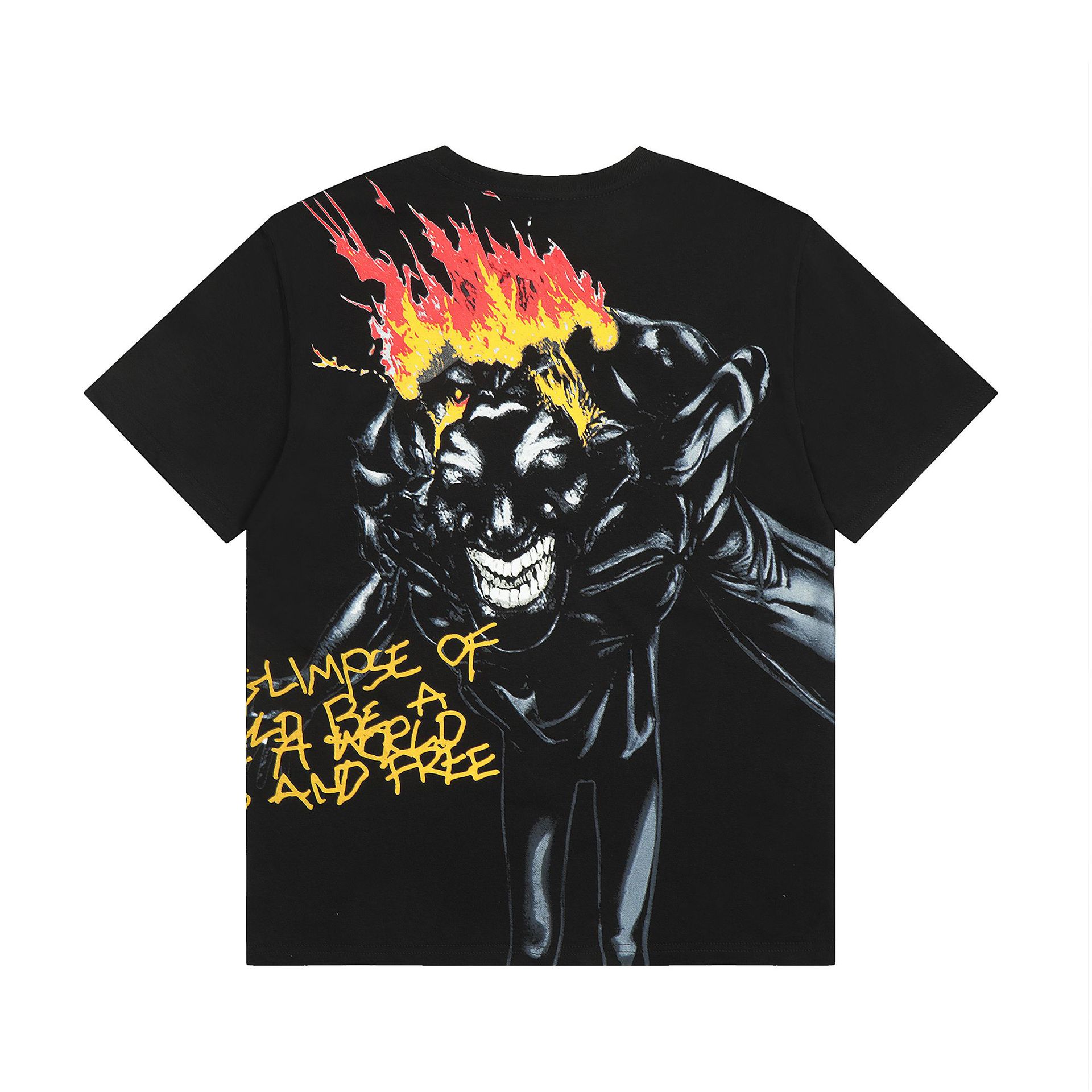 Travis Scott Cactus Jack Collection Skull Man Hiroshi Fujiwara United Printed Short Sleeve T-Shirt