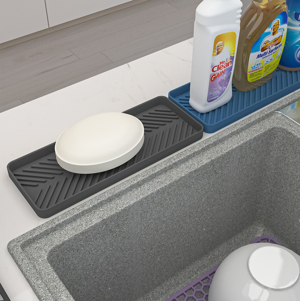Multifunctional Silicone Storage Mat Coaster Drain Mat Kitchen Cooking Tank Storage Tray Nordic Style Desktop Mat Heat Insulation Mat