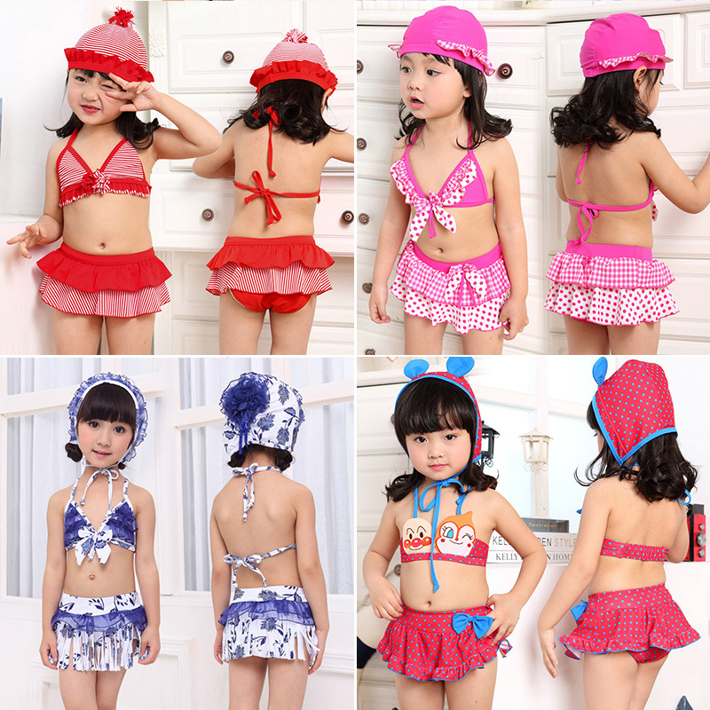 Baiya children's swimsuit girls 2022 Factory Direct split three-piece set children's infant summer swimsuit