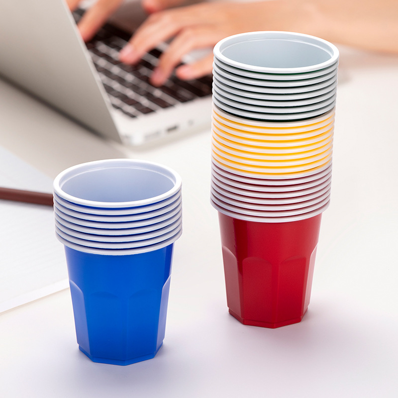 Trumpet flower disposable cup four color pp cup red plastic cup kindergarten game toy party beerpon