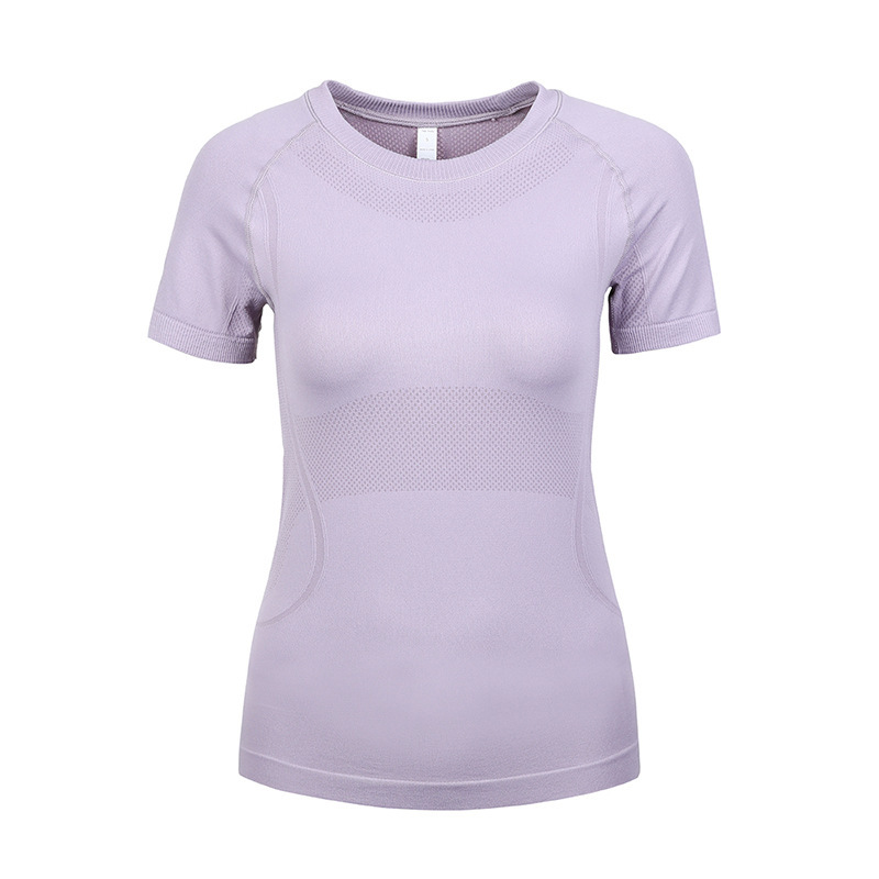 Summer New Breathable Fitness Top Short-sleeved Sports Tight-fitting Elastic Quick-drying T-shirt Casual Slim-fit Yoga Clothes for Women